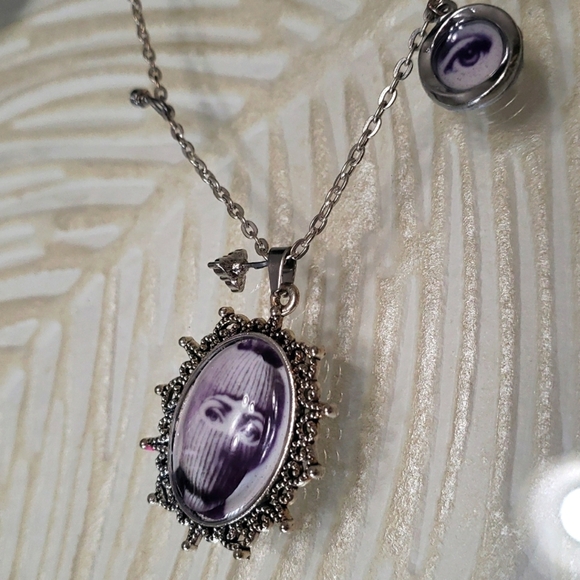 STERLING SILVER NECKLACE MEDAL FORNASETTI PENDANT CHAIN EVIL EYE - Picture 2 of 4